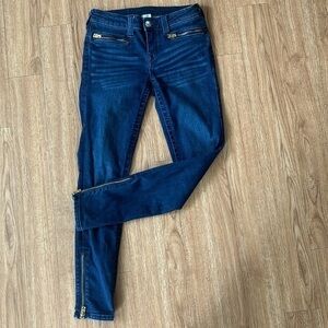 True religion - super skinny gold zip ankle detail jeans “Brooklyn” style